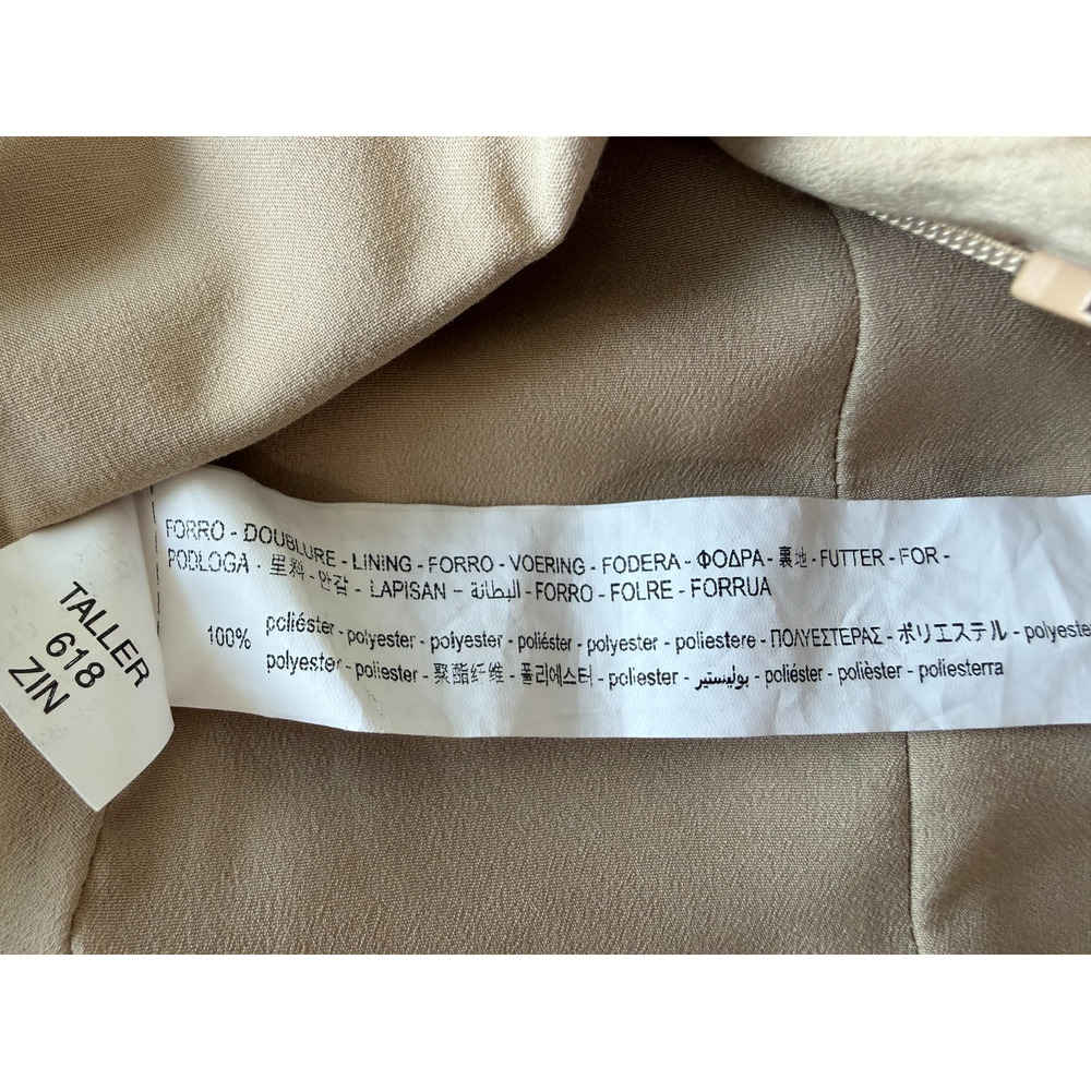 ZARA Strapless Pleated Tube Top classic beige Sz-XS - Picture 5 of 9